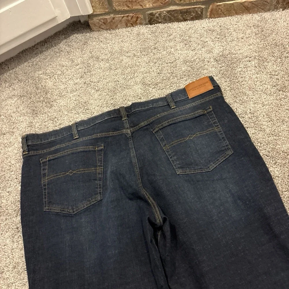 Lucky Brand Athletic Fit Blue Jeans Mens 48x30 Dark Wash Stretch Big Stretch